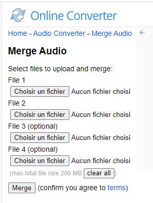 Merge audio Online Converter