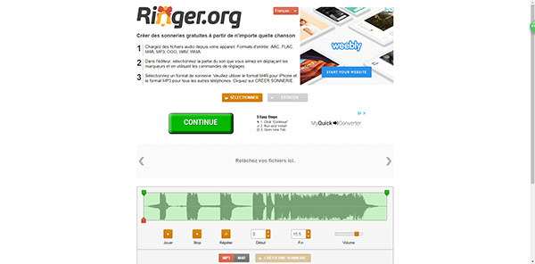 Couper MP3 sur Ringer.org