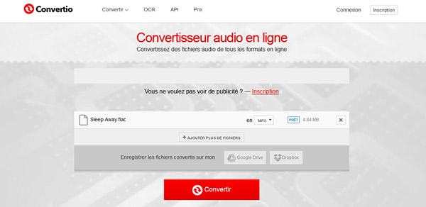 Définir le format de sortie MP3