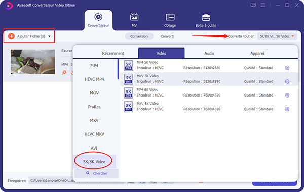 Choisir la 5K/8K Video
