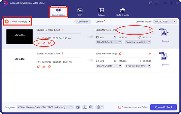 Convertir MP4 en MPG