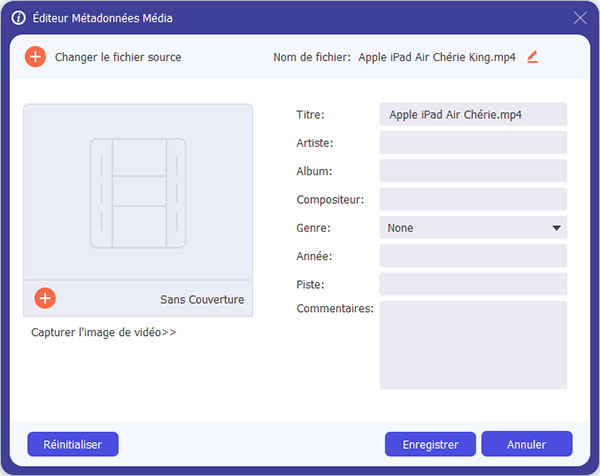 Modifier les métadonnées de la vidéo