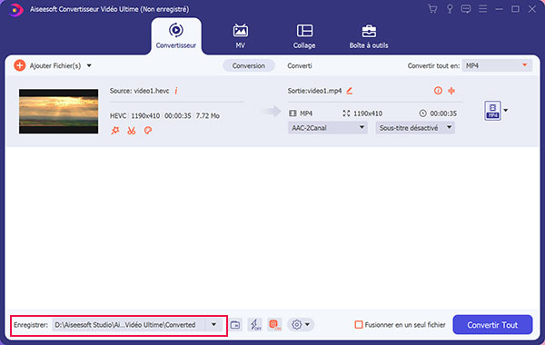 Convertir HEVC en MP4