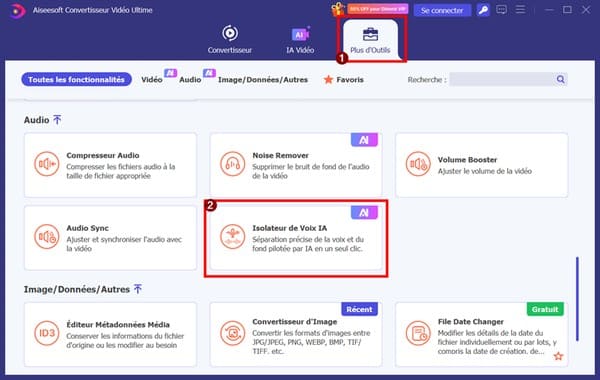 Ouvrir l’isolateur de voix IA et importer la vidéo