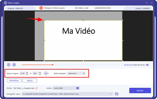 Rogner la vidéo