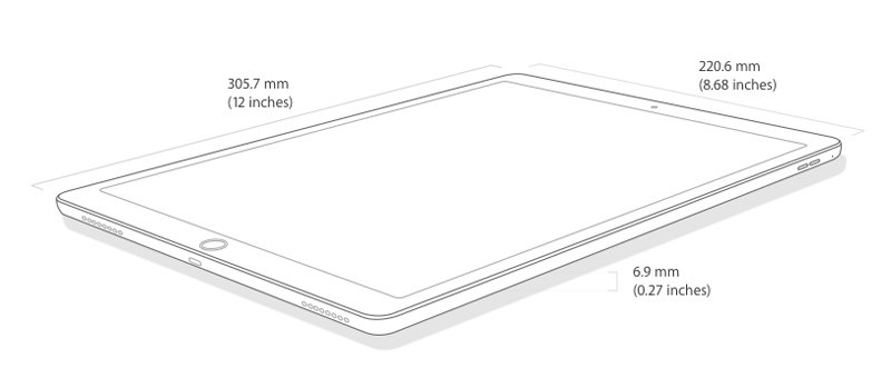 La dimension d'iPad Pro