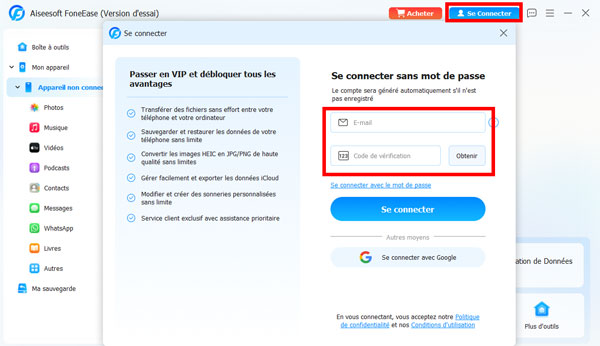 Enregistrer et activer FoneEase