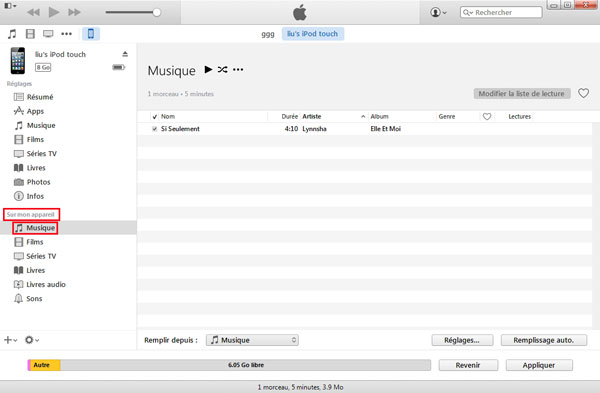 Ajouter de la musique avec iTunes