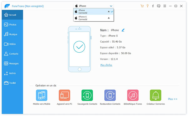 Connecter les appareils iPhone à PC