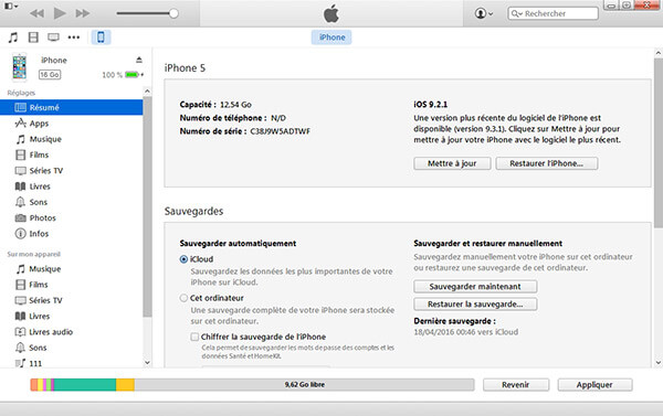 Formater iPhone par iTunes