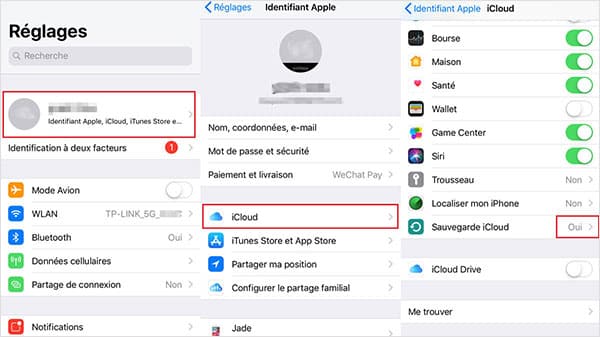 Sauvegarde iCloud