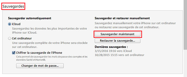 Sauvegarder les notes iPhone avec iTunes