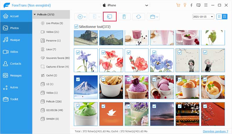 Transférer depuis iOS vers PC