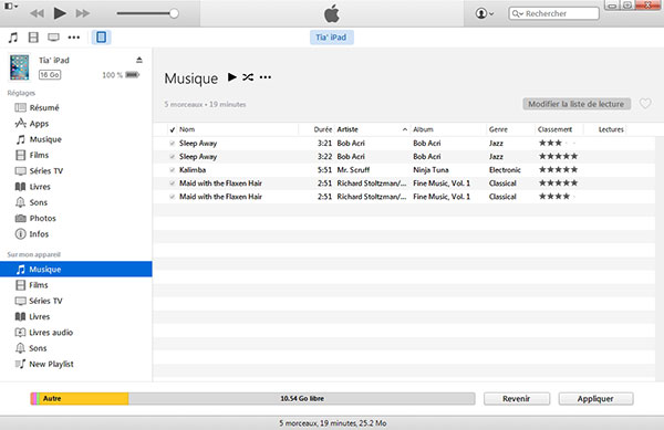 Transférer de la musique sur iPad avec iTunes