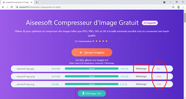 Compresser des images JPEG