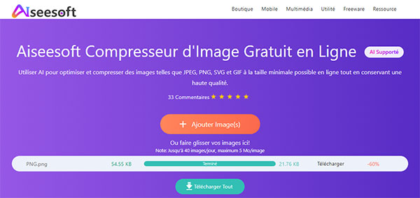 Compresser des images PNG