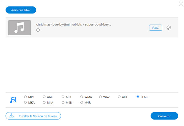 Convertir l'audio en FLAC