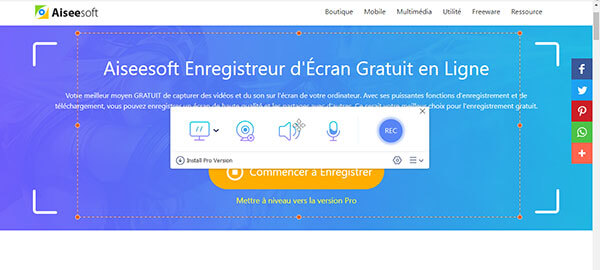 Aiseesoft Enregistreur d'Écran Gratuit en Ligne