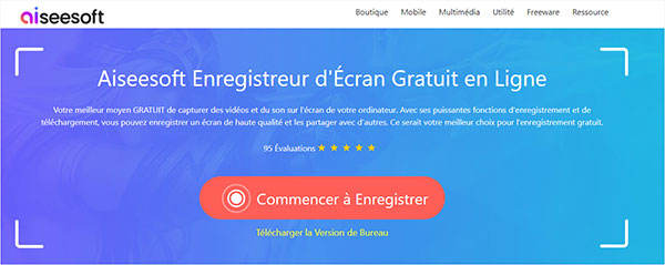 Aiseesoft Enregistreur d'Écran Gratuit en Ligne