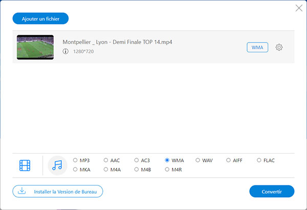 Convertir MP4 en WMA en ligne