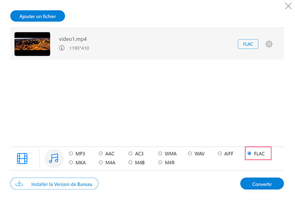 Convertir MP4 en FLAC