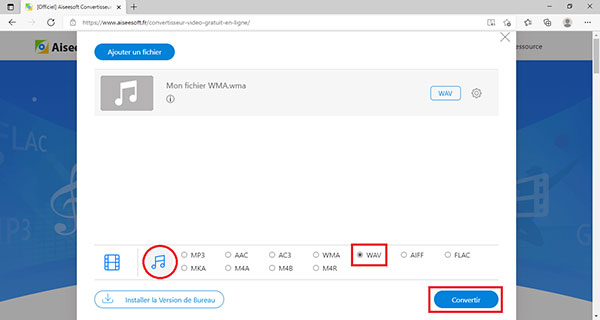 Convertir le WMA en WAV