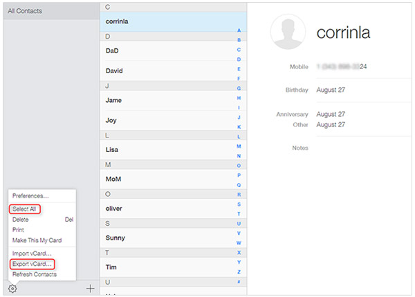 Exporter les contacts iPhone vers PC avec iCloud