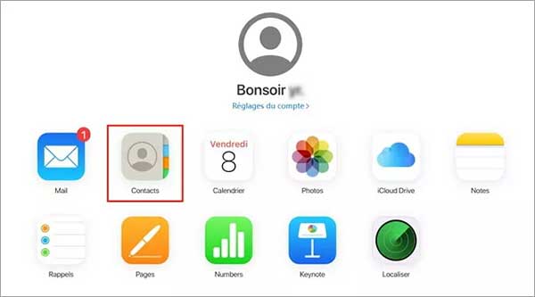 Choisir l'application Contacts