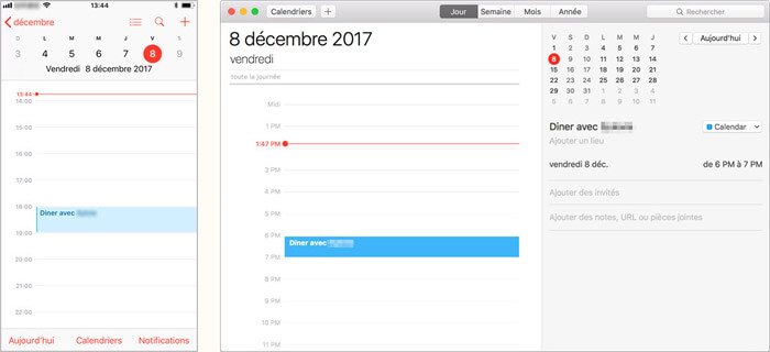 Synchroniser le calendrier iPhone et Mac