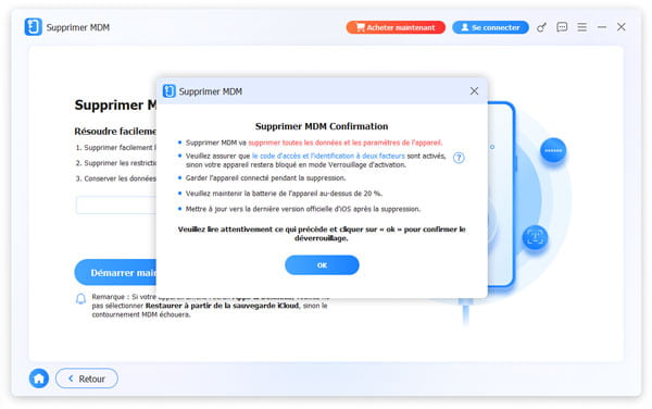 Contournement Mdm Confirmation