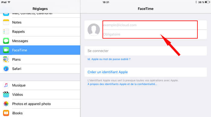 Activer la synchronisation de FaceTime