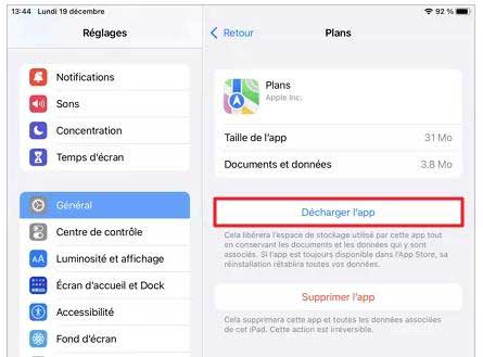 Décharger l'app