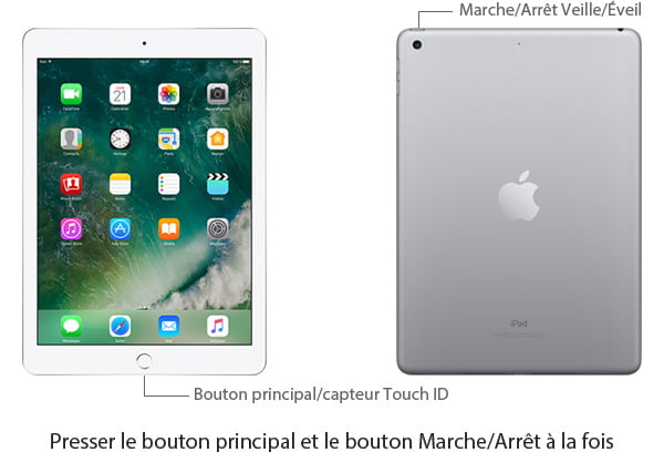 Réinitialisation matérielle de l'iPad