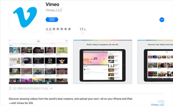 Vimeo sur iPad