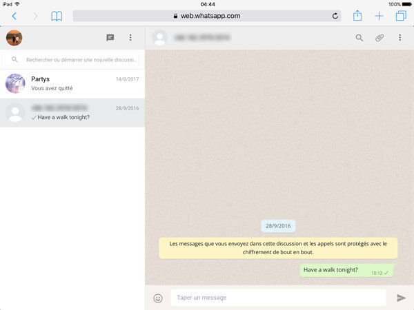 Utiliser WhatsApp Web sur iPad
