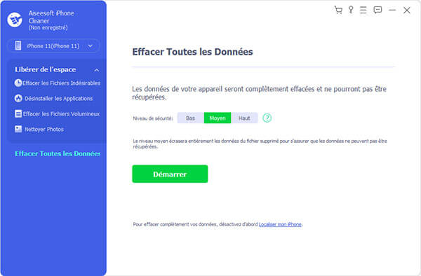 Effacer toutes les données sur iPhone