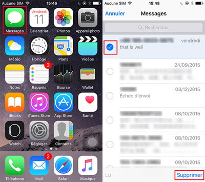 Effacer l'historique des messages sur iPhone