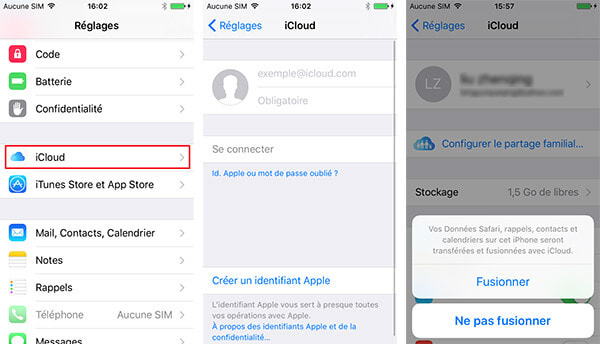 Se connecter à iCloud sur iOS 10