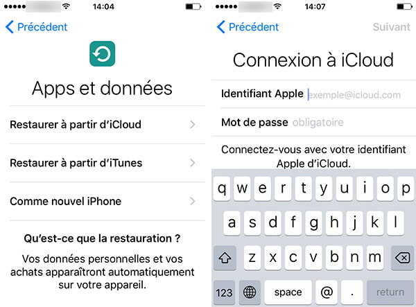 Restaurer iPhone avec iCloud