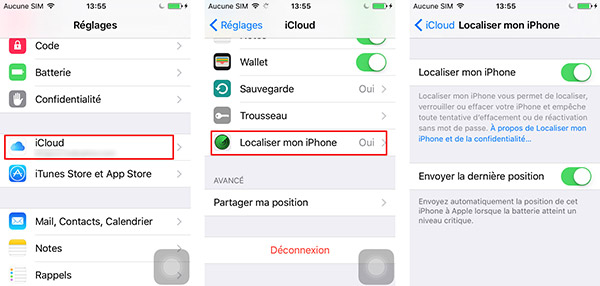 Désactiver Localiser mon iphone