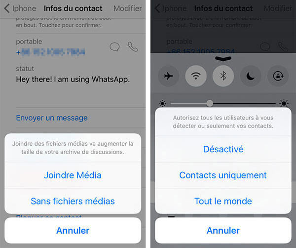 Sauvegarder les messages WhatsApp avec AirDrop