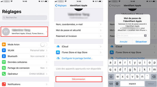 Désactiver icloud sur iOS 11