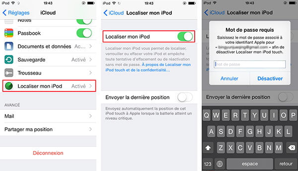 Désactiver Localiser mon iPhone