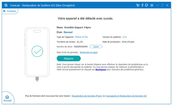 Réparer le système