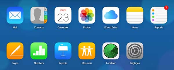 Fichiers de la sauvegarde iCloud