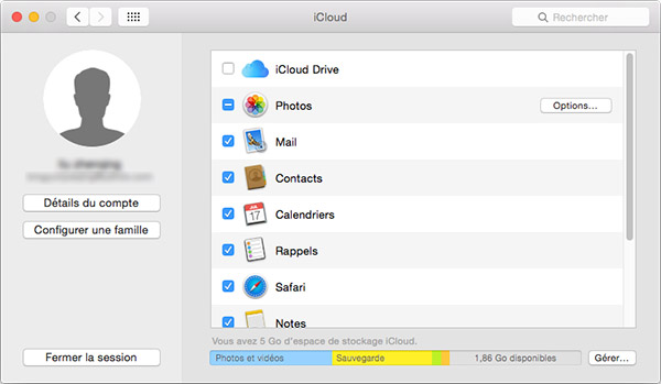 iCloud sur Mac