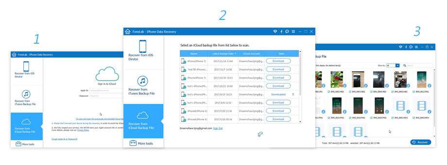 Récupérer à partir de la sauvegarde iCloud