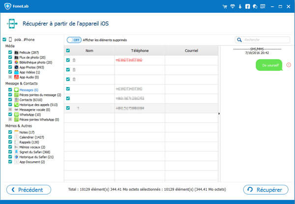 Récupérer les MMS iPhone