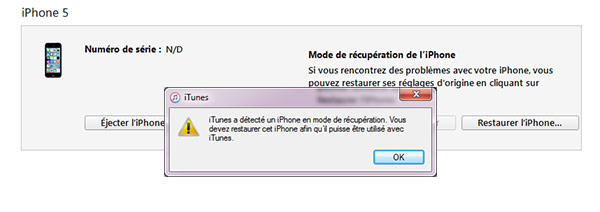 Déverrouiller iPhone en mode de récupération