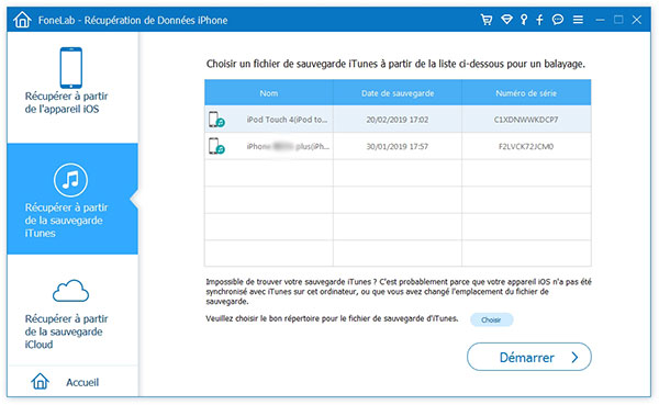 Scanner le fichier iTunes